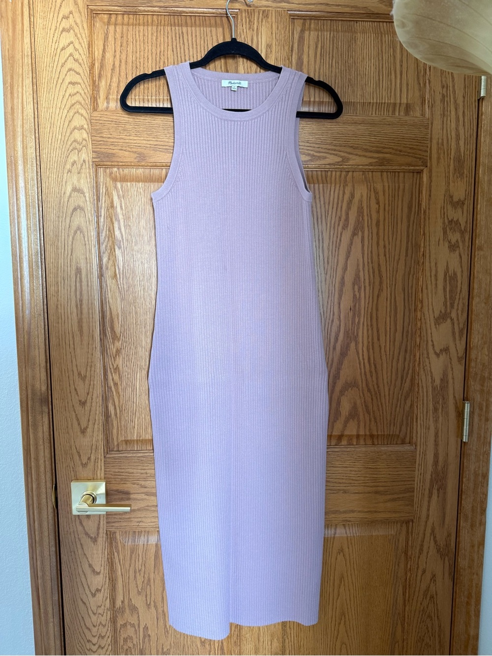 Madewell Mauve Ribbed Tank Midi Dress